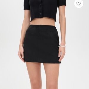 Black suede mini skirt